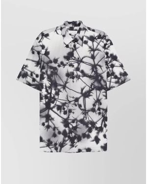 Dries Van Noten Floral-Print Short-Sleeve Shirt - White