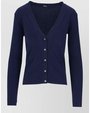 LA ROSE V-Neck Cardigan - Blue