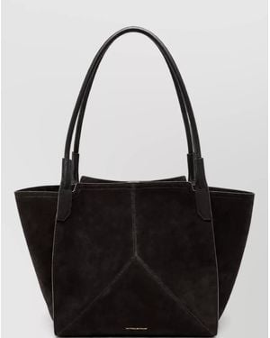 Victoria Beckham Victoria Suede Panelled Tote Bag - Black