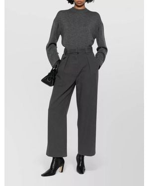 Max Mara Cashmere Wool Crew Neck Long Sleeve Sweater - Gray