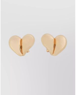 Bottega Veneta Double Heart Stud Earrings - Natural