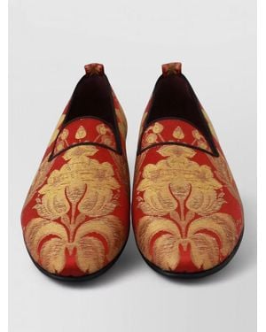 Dolce & Gabbana Silk Brocade Slippers - Orange