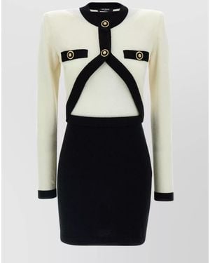 Balmain Wool Cashmere Mini Dress - Black