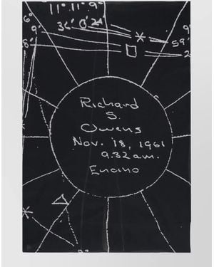 Rick Owens Rectangular Scarf Graphic Print - Black