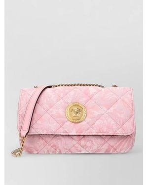 Versace La Medusa Fabric Quilted Shoulder Bag - Pink