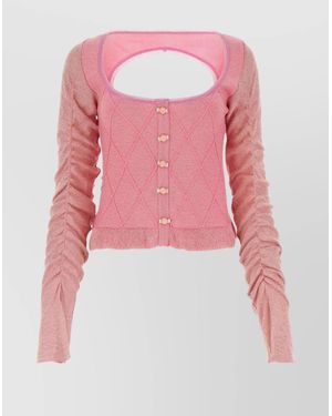 Cormio Elena Jumper With Cut-Out Detail And Flounces - Pink