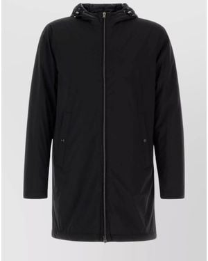 Herno Midi Hooded Parka - Black