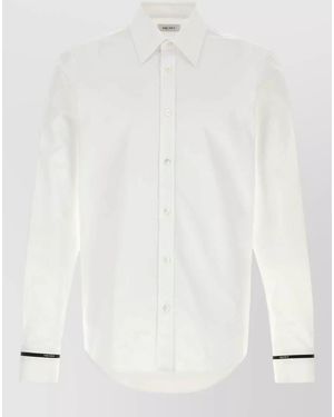McQueen Poplin Shirt Tailored Collar Long Cuffed Sleeves - White