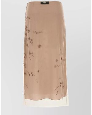 Fendi Embellished Tulle Midi Skirt - Natural