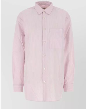 Tekla Organic Cotton Embroidered Poplin Oversized Pyjama Shirt - Pink