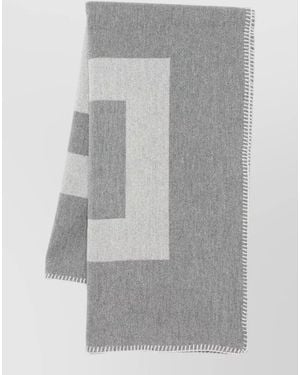 Givenchy Large Scarf Contrasting Border Geometric Pattern - Gray
