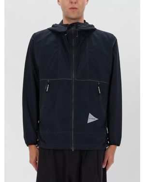 and wander Hooded Jacket Partex Side Zip Pockets - Blue