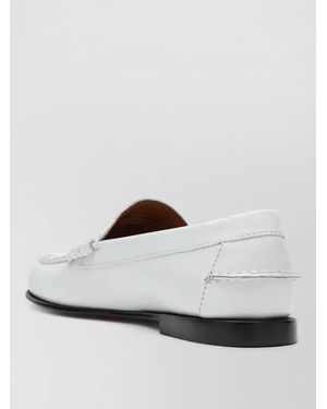 Sebago Round Toe Loafers Stitch Detailing Design - White