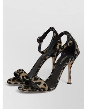 Dolce & Gabbana Leopard Ankle Strap Sandals - Black