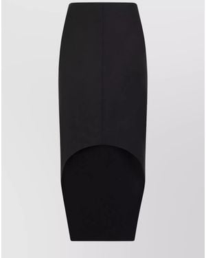 Givenchy Wool Mohair Asymmetric Pencil Skirt - Black