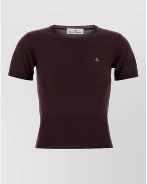 Vivienne Westwood Wool Bea Jumper Crew Neck Short Sleeves - Red