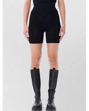 JW Anderson Pointelle Knit Fitted Short Shorts - Black