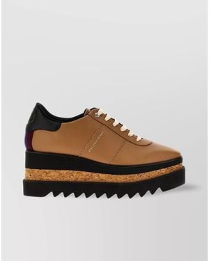 Stella McCartney Sneak-Elyse Wedge Trainers - Brown