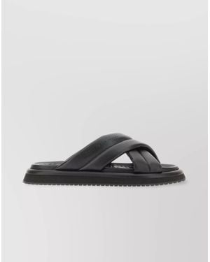 Dolce & Gabbana Cross Strap Flat Sandal - Multicolor