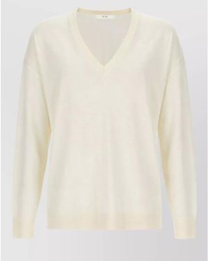 Co. Cashmere V-Neck Sweater - Natural