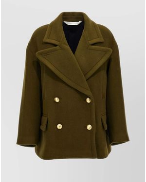Palm Angels Double Breasted Coat - Green