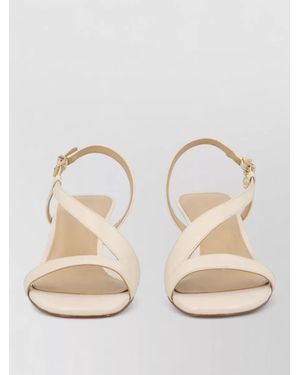 Michael Kors Leather Heeled Sandals - Natural