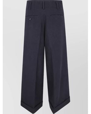 Comme des Garçons Wool Wide-Leg Pants - Blue