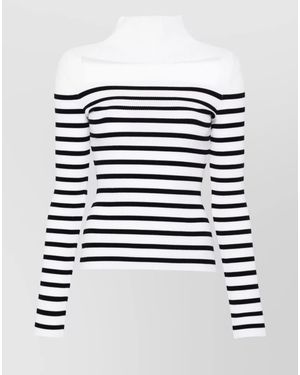 Jean Paul Gaultier Ribbed Knitted Top - White