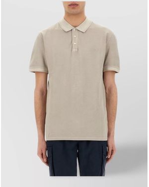 Woolrich "Mackinack" Shirt Featuring Collar And Short Sleeves - Natural
