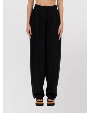 Stella McCartney High-Rise Wide-Leg Trousers - Black