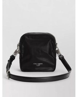 Dolce & Gabbana Leather Messenger Bag - Black