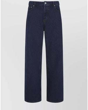 Ami Paris Denim Wide-Leg Jeans - Blue