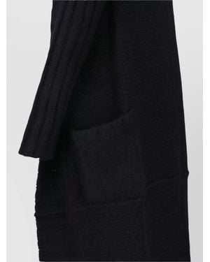 Rick Owens Lounge Crewneck Top Long Sleeves Pockets - Black