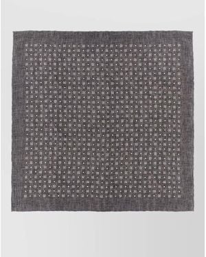 Brunello Cucinelli Silk Clutch Bag Micro Pattern Scarf - Gray