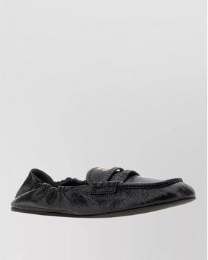 Miu Miu Leather Loafers Casual Style Flexible Sole - White