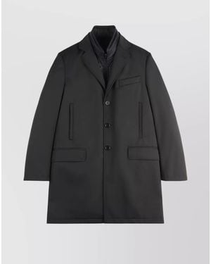 Fay Double Breasted Coat Pockets - Black