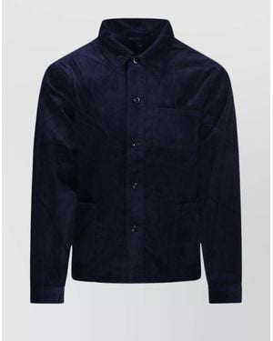 Ralph Lauren Utility Jacket With Chest Pocket And Long Sleeves - Blue