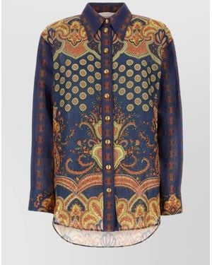 Valentino Garavani Linen Printed Shirt - Blue