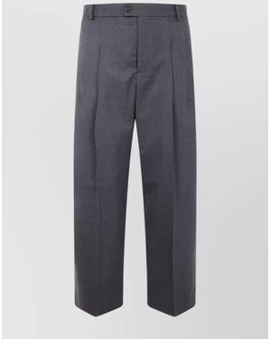KENZO Woven Straight Cut Tailored Pants - Blue