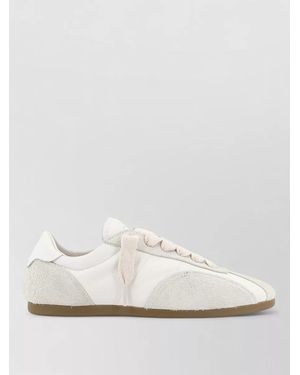 Represent Leather Suede Lace Up Sneakers Logo Tongue - White