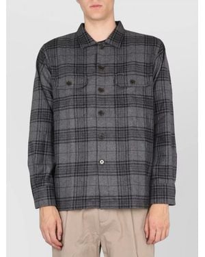 Universal Works Checked Regular Shirt Chest Pockets Long Sleeves - Grey