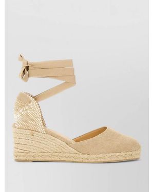 Castañer Espadrille Shoes Closed Back Round Toe Woven - Natural