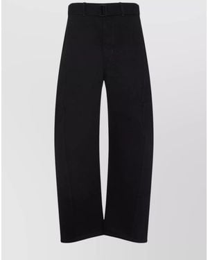 Lemaire Denim Belted Twisted Wide-Leg Trousers - Black