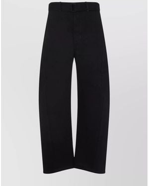 Lemaire High Waist Twisted Belted Pants - Black