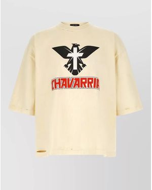 Willy Chavarria Aguila Buffalo Graphic Crew Neck T Shirt - Natural