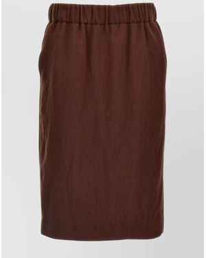 Dries Van Noten Straight Skirt - Brown