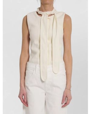 Lemaire Asymmetrical Sleeveless Top Stretch Knit - White