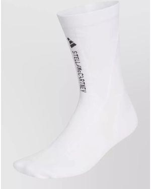 adidas By Stella McCartney Crew Socks Ankle Length Ribbed Texture - White