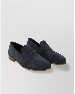 Giorgio Armani Mocassin Loafers With Round Toe And Penny Strap - Blue