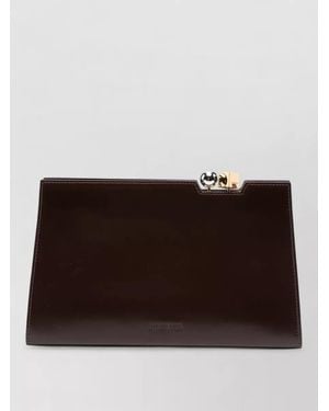 Jacquemus Rectangular Clutch Bag Detachable Strap Handle - Brown